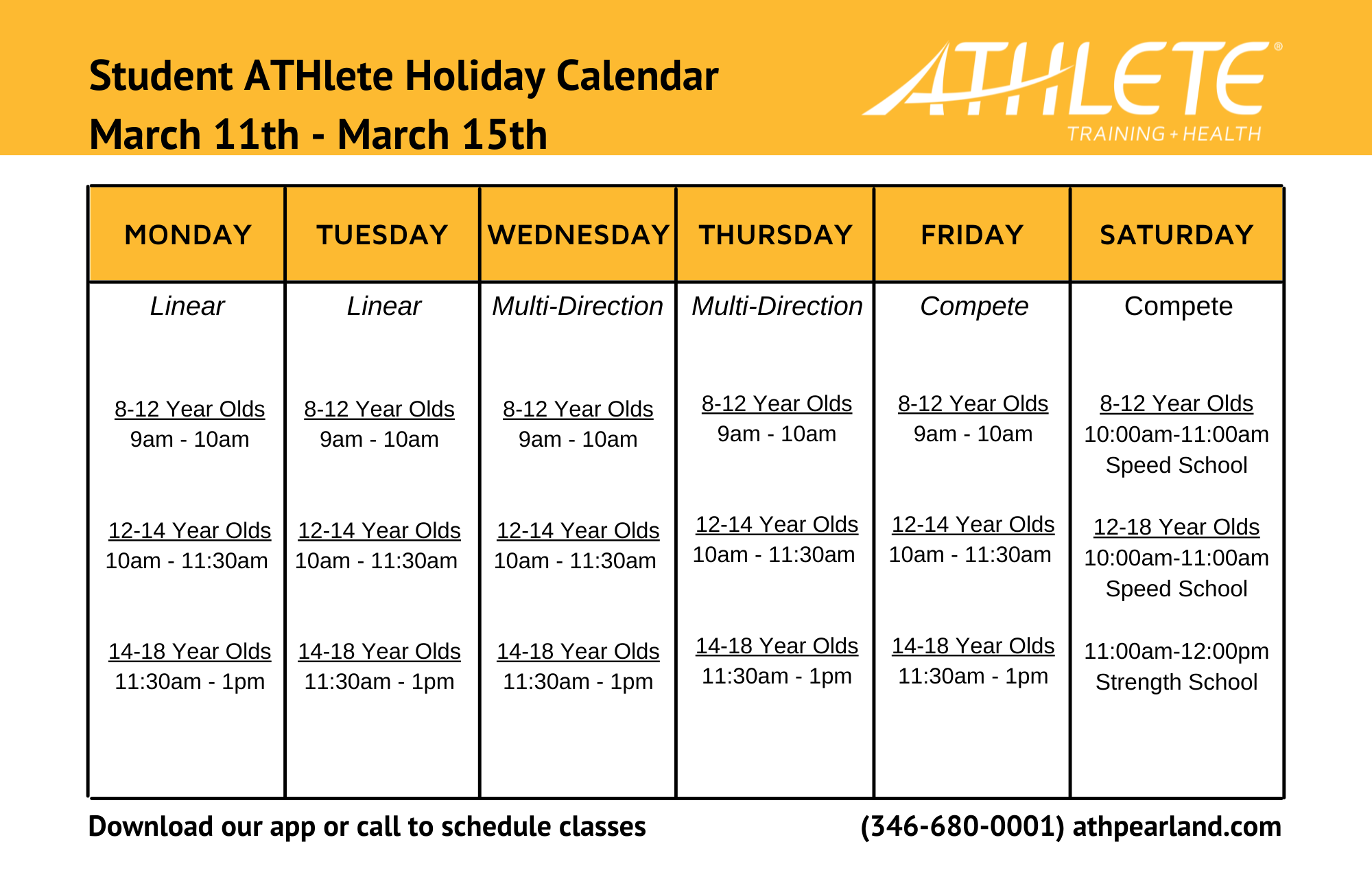 Events Athlete Training and Health